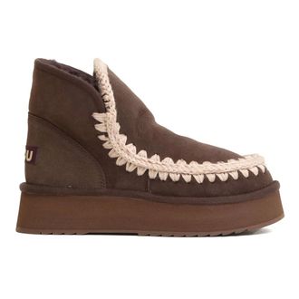 Mou Winter Boots, female, Brown, Size: 9 US Mini Eskimo Platform Boot