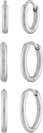 BEN ONI Set of 3 Huggie Hoops in Silver at Nordstrom