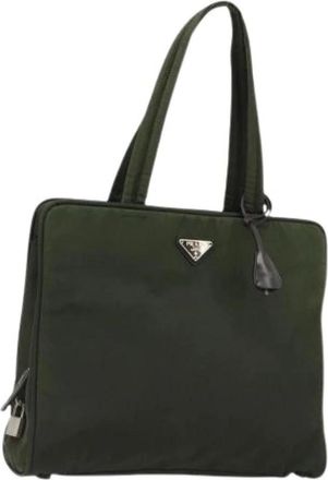 Prada Pre-owned Handbags, female, Green, Size: ONE SIZE Pre-owned Vintage Tote Bag