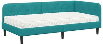 vidaXL Estructura De Cama En Esquina Tuquesa 90 X 200 Cm Terciopelo Vidaxl