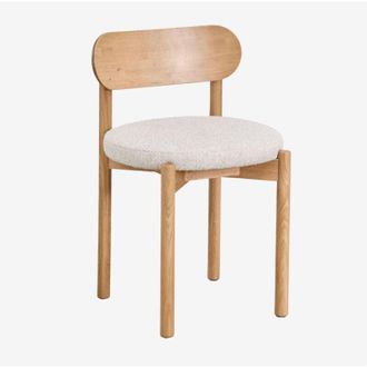 Sklum Sklum - Silla De Comedor En Madera De Roble Tapizada Bianca