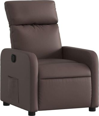 vidaXL Vidaxl - Sillón reclinable de cuero sintético marrón