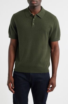 Nordstrom Cashmere Polo in Green Duffel at Nordstrom, Size Xx-Large