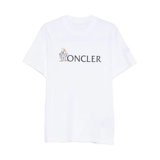 Moncler Tops, Heren, Wit, L, Moncler T-shirts en Poloshirts