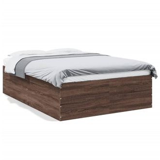 Berkfield Home Bed Frame without Mattress Brown Oak 135x190 cm Double