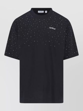 Off-white short sleeve t shirt rhinestone detail
