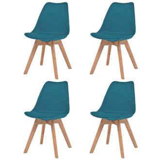 vidaXL Vidaxl - Sillas De Comedor 4 Unidades Pl&aacute;stico Turquesa