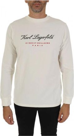 Karl Lagerfeld Tops > T-Shirts - Heren - Longsleeves - Beige - S - Tops
