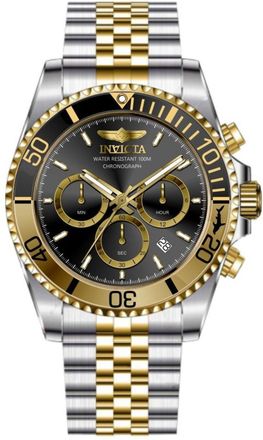 Invicta Pro Diver 49837 Heren Horloge - Quartz Uurwerk - Roestvrij Staal met zwarte Wijzerplaat - 43mm