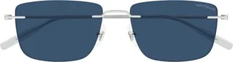 Montblanc Sunglasses Mb0429 S 004 Silver/Blue Men