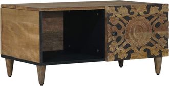 vidaXL Mesa De Caf&eacute; Marr&oacute;n 80 X 50 X 40 Cm Madera De Mango Maciza Vidaxl