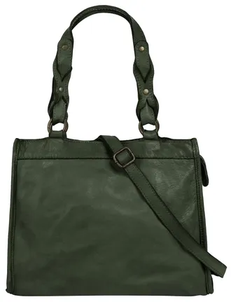 Samantha Look Shopper SAMANTHA LOOK, Damen, Gr. B/H/T: 37cm x 27cm x 10cm onesize, gr&uuml;n (dunkelgr&uuml;n), Leder, vintage, Taschen Shopper, echt Leder, Made in Italy