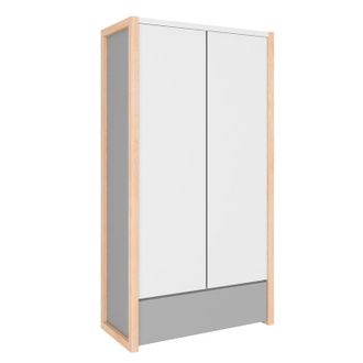 OEM Armadio 2 Ante 1 Cassetto Bianco E Grigio 190cm