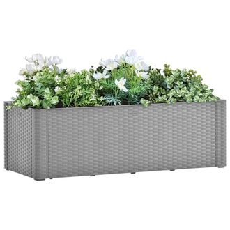 Berkfield Home Garden Raised Bed with Self Watering System Grey 100x43x33 cm | Size: 100 x 43 x 33 cm