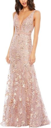 Mac Duggal Floral Embellished Dress