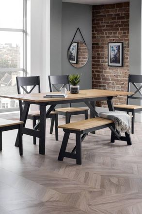 Julian Bowen Hockley Rectangular 4-6 Seater Dining Table in Black