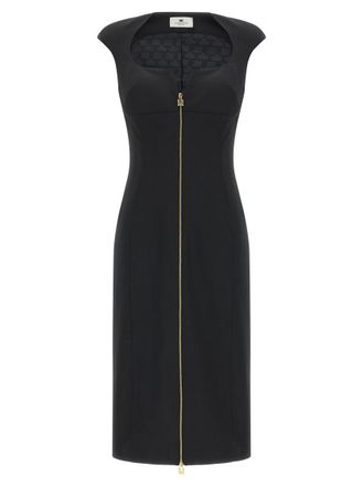 Elisabetta Franchi Black Heart-shaped neckline dress