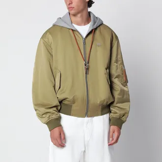 Loewe Bomber verde kaki in tessuto tecnico