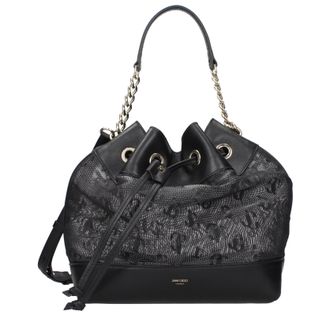 Jimmy Choo London Juno Damess Stoffen schoudertas zwart