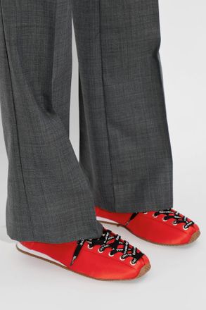 Ganni Satin Sports Shoes, Womens, Red