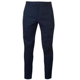 Farah Slanke chino voor heren van iepenhout (Marine)