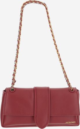 Jacquemus Womens Shoulder Bag Dark Red Nappa Leather