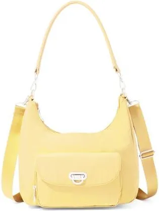 Baggallini Coastal Flip Lock Half Moon Bag in Butter Yellow at Nordstrom