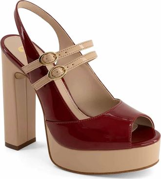 Andrea Womens Mary-Jane Heeled Sandals In Red/ Tan