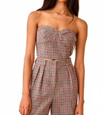 Hunter Bell Scottie Strapless Top In Clarence Houndstooth