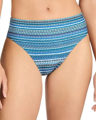 Robin Piccone Emilia High Waist Bikini Bottom In Blue