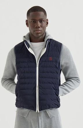 Brunello Cucinelli Nylon down vest in Navy Blue at Nordstrom, Size Xx-Large Eu
