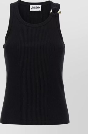 Jean Paul Gaultier tank top with gold-tone hardware and ribbed texture