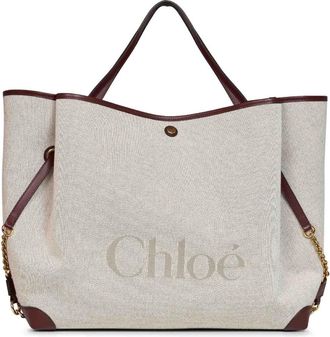 Chlo&eacute; Clover Tote Bag - Dames - Shoppers - Beige - ONE Size - Katoen - Tassen