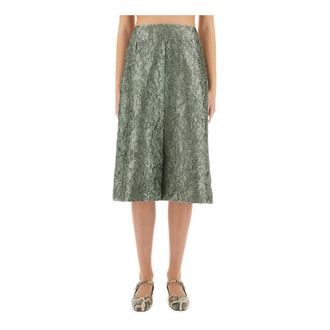 Dries Van Noten Midi Skirts, female, Green, Size: S Shera Bis Skirt