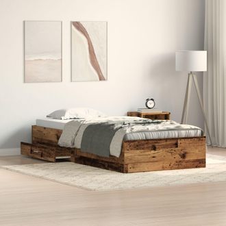 Berkfield Home Bed Frame Old Wood 90x200 cm Engineered Wood in Brown