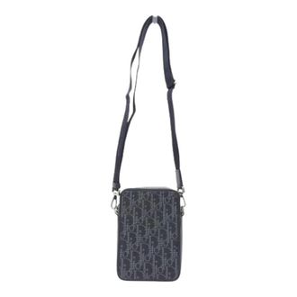 Dior Pre-owned Cross Body Bags, female, Black, Size: ONE SIZE Pre-owned Oblique Canvas Shoulder Bag