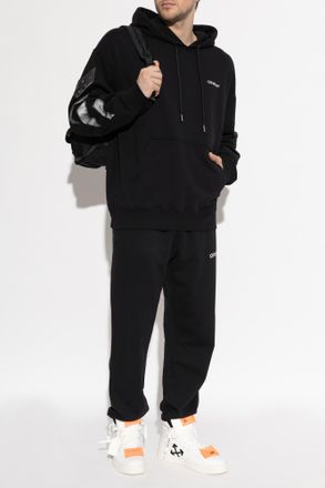 Off-white Sweatshirt With Printed Logo, Mens, Black