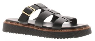 Hush Puppies Womens Sandals celeste Slip on Gladiator leather Buckle Black - Size UK 5