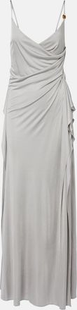 Versace Medusa draped jersey cocktail dress