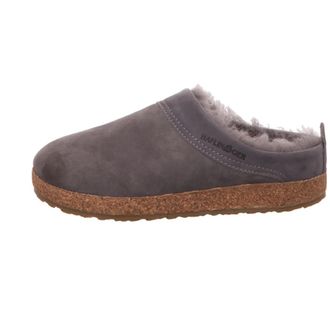 Haflinger Pantoffels - Dames - Schoenen - Grijs - Maat: 42 EU Leer