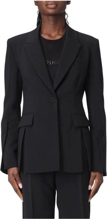 Pinko Giacca in tessuto tecnico - Dames - Blazers - Zwart - L - Jassen