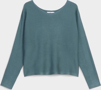 Twik Womens Horizontal ribbing boat-neck sweater