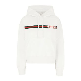 Gucci Cotton Jersey Sweatshirt met Print - Dames - Hoodies - Wit - M - Katoen - Hoodies & sweatvesten