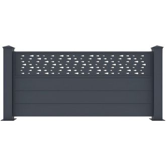 Vente-Unique Vente-unique - Recinzione da terra H.89 cm L.189 cm in Alluminio con motivi Antracite - bazio