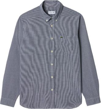 Lacoste Shirts Blu - Heren - Casual Overhemden - Blauw - M - Katoen - Overhemden