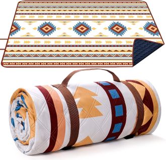 OEM Manta De Picnic De Estilo Bohemio, 200x200 Cm, Manta De Playa A Prueba De Arena, Port&aacute;til, Lavable, Adecuada Para Playas Secas, Barbacoas, Senderismo,