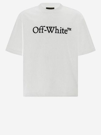 Off-white T-Shirt aus cremefarbener Baumwolle mit Logo