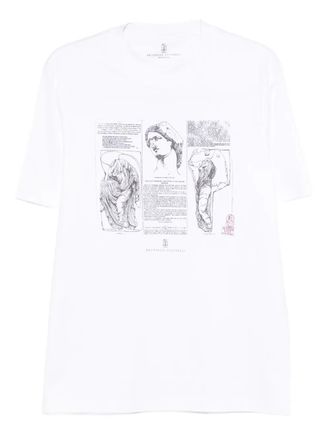 Brunello Cucinelli T-Shirt Girocollo Con Stampa Grafica-Uomo