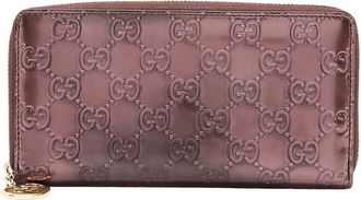 Gucci Patent Leather Guccissima Zip Around Wallet (Authentic Pre-Loved)
