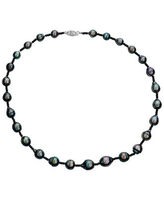 Belpearl Belpearl 14K Black Spinel & 9-11Mm Tahitian Pearl Necklace